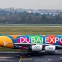 Emirates - Airbus A380-800 - A6-EOT "Dubai Expo" Livery<br />DUS - Parkhaus P7 - 4.11.2021<br />Steuerbordseite, anderer Sticker vorne