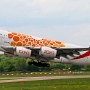 Emirates - Airbus A380-861 - A6-EOV "Expo 2020 Opportunity/Orange" Livery<br />DUS - Besucherterrasse - 26.4.2019